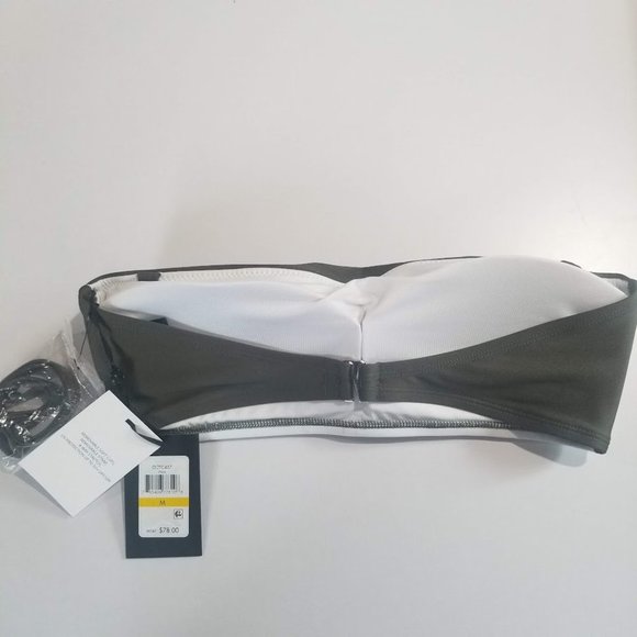 DKNY Colorblocked Bandeau Bikini Top  Moss Green Size Medium - Picture 6 of 10